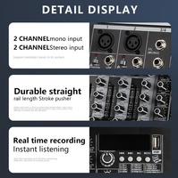 Xtuga KP4 Mini Mixeur Numérique Professionnel 4 Canaux 48V Alimenté par Bluetooth de Haute Qualité avec 99DSP et Fonction de Monitoring