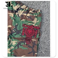 LARSUR Custom Factory Cotton Ripstop Nylon Camo Cropped Capri Cargo Camo Pants 7/8 Length Baggy Skate Camo Jeans Shorts Jorts