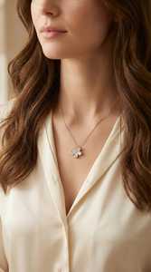 Collar de diamantes de laboratorio con forma de pera de 1.25 quilates, collar de diamantes solitario, joyería de oro macizo, colgante de flor, regalo perfecto - Product Image 2