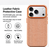 Casing Ponsel Magnetik Berbahan Kain Tenun untuk iPhone 18 Pro Max, Pelindung Mewah Anti Benturan untuk iPhone 17 dengan Tombol Logam