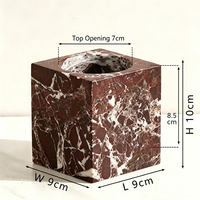 Vase à fleurs en marbre naturel massif, cube moderne de luxe, décoration de table pour la maison et l'hôtel, taille personnalisée, logo disponible