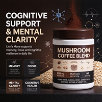 Mélange de café aux champignons en poudre OEM avec Lion's Mane, Chaga, Reishi, Cordyceps pour la concentration, l'énergie, le soutien immunitaire et le bien-être quotidien