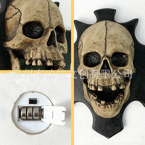 Skull Wall <b>Hanging</b> <b>Star</b> Shape Synthetic Resins Halloween Decor Indoor Battery Powered QH-21660 - Product Image 5