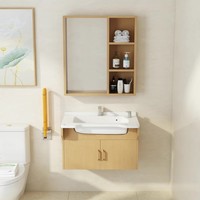 Kabinet Cermin Wastafel Kamar Mandi Ramah Lansia dengan Baskom Keramik untuk Pusat Kesehatan Rumah dan Panti Jompo