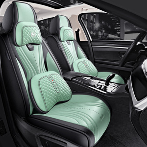 Fundas de Asiento de Coche de PU de Lujo, Impermeables, Antideslizantes, Duraderas, Universales, para Cinco Asientos, para Todas las Estaciones, con Cojines y Almohadas - Product Image 3
