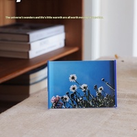 Cadre de présentation vertical rectangulaire en acrylique de haute qualité et haute transparence, mini ornements de table, impression giclée personnalisée faite à la main, UV