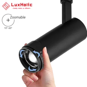 Zhongshan atacado trilha spot projeto uso mini foco ajustável led faixa luz zoomable 3 fio trilho faixa para luzes