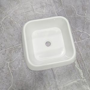 Lavabo de Cerámica Moderno para Encimera, 400x400mm, con un Solo Orificio, Antisalpicaduras, para Baño o Balcón - Product Image 2