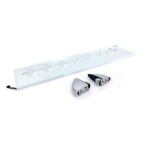 Barra de exhibición de botella de licor con luz LED montada en la pared Estante de exhibición flotante LED con soporte de vidrio, para cocina Comedor Bar - Product Image 1