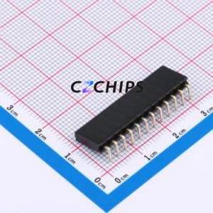 XDM254-1-12-W-8.5-G0 Pin Socket Bent Lead Through Hole,P=2.54mm Connector 1x12P 2.54mm Square Hole Right Angle Insert - Product Image 2