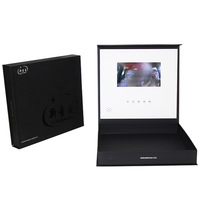 Boîte vidéo lcd de luxe boîte cadeau carte d'impression de visite 5 pouces 7 pouces brochure module vidéo éclairage avec commutateur de lecture automatique