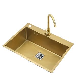 Hecho a mano SUS 304 grifo de <span class=keywords><strong>cascada</strong></span> inteligente fregadero de cocina de un solo cuenco dispensador de jabón Nano recubierto dos existencias disponibles - Product Image 1