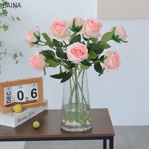 Handmade Tinh Tế Nhiều Màu Nhân Tạo Lụa Hoa Hồng Trắng Màu Hồng Cho Văn Phòng Nhà Wedding Party Trang Trí Bảng Tường Sử Dụng - Product Image 6