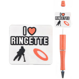 Nouveaux charms focaux sportifs en silicone, perles focales 'I <span class=keywords><strong>love</strong></span> Hockey', perles focales Astros personnalisées, embouts de stylo - Product Image 6