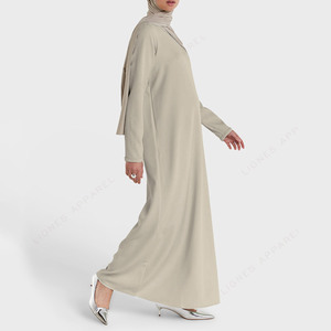 Ready Stock Premium Twill Women Muslim <strong>Abaya</strong> With Modest Inner Dress Wholesale Islamic Full Length Modest <strong>Abaya</strong> 2 Pieces Set