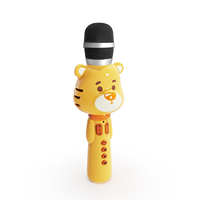 Boîte à karaoké sans fil rechargeable pour enfants, design ours omnidirectionnel, port USB Type C TF, poignée pour chanter n'importe où