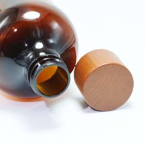 Nouvelle bouteille d'huile essentielle en plastique PET de 500 ml avec bouchon à vis en bois de bambou, pompe pulvérisatrice à orifice réducteur pour liquides d'aromathérapie et scellage. - Product Image 3