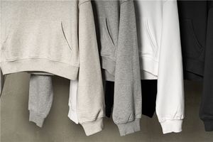 Sudadera con Capucha para Mujer N25501, 100% Algodón, Estilo Hip Hop, Corte Recortado, Hombros Caídos, Felpa Francesa, Diseño Liso en la Parte Delantera, Otoño - Product Image 3