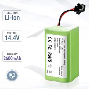 18650 14.4V 2600mAh Lithium Ion Battery Pack Robot Vacuum Cleaner Battery Replacement For Ecovacs Deebot Conga Eufy Robovac