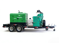 Machine de sablage mobile sans poussière DB800 montée sur remorque avec compresseur d'air diesel pour le nettoyage sur site