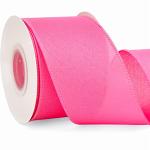 Nastro in Pelle Rosa Hanfan Ribbli ad Alta Tenacità con Filo Metallico 1-1/2 Pollici X 100 Iarde per Ghirlande Pasquali, Grandi Fiocchi, Confezioni Regalo, Albero di Natale - Product Image 1