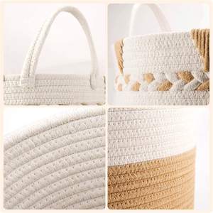 Decken korb Wohnzimmer, extra großer Aufbewahrung skorb Gewebter Baumwoll seil Wäsche korb <span class=keywords><strong>XXXL</strong></span> für Kinderspiel zeugs chuhe - Product Image 3