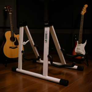 Soporte Doble para Guitarra Sodre, Metálico Blanco, Resistente, Plegable, Universal para Escenario y Estudio, para Guitarra Acústica, Eléctrica, Bajo, Mandolina, Banjo - Product Image 2