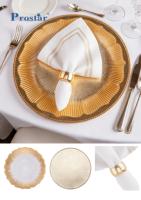 Assiette de présentation moderne en verre avec dentelle créative pour mariages et réceptions