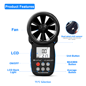 Tahan puncak 866B-APP Digital Anemometer genggam pengukuran kecepatan angin instrumen dengan Ponsel Link - Product Image 4