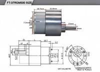 Motor de CC Micro de 37 mm, 6 V, 12 V, con Engranajes Metálicos, Modelo FT-37RGM500