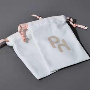 Sac à bijoux personnalisé, pochette en toile de coton biologique 100%, petit sac à cordon en coton avec logo pour l'emballage de bijoux en cadeau - Product Image 2