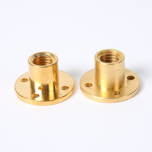 Klasse A Trapezförmige Schraube mit Kupfer-Flanschmutter T8T10T12T16T20T40 Rundfräsen Flachkante Originalfarbe Fixierbarkeit - Product Image 1