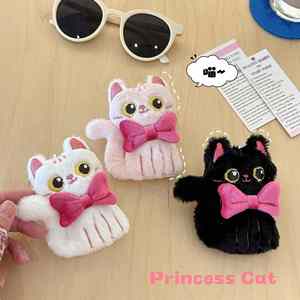 New Cute Big Eyed <b>Cat</b> Keychain White Pink Black Soft Stuffed Animal Doll Pendant Bow <b>Cat</b> Bag Pendant <b>Gift</b> Doll - Product Image 3