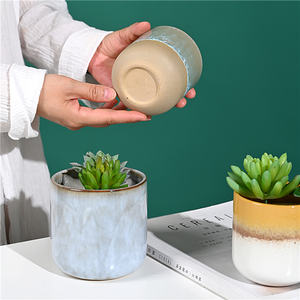 <span class=keywords><strong>Vaso</strong></span> in porcellana di porcellana di sabbia con motivi colorati in <span class=keywords><strong>vaso</strong></span> di ceramica rotonda di <span class=keywords><strong>cactus</strong></span> succulente - Product Image 4