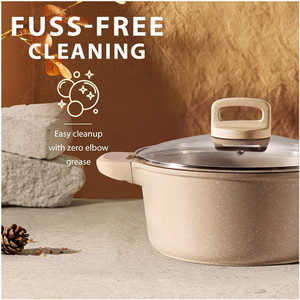 13-Piece hiện đại cổ điển không dính cảm ứng dưới bếp <span class=keywords><strong>Cookware</strong></span> Set bền vững đá cẩm thạch Glass Home sử dụng chậu chảo kim loại - Product Image 5