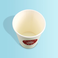 Gobelets en papier jetables blancs personnalisés en gros avec impression de logo rouge pour café et boissons chaudes