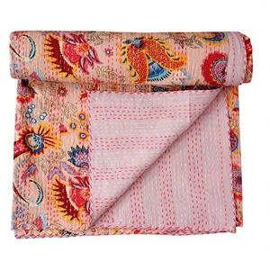 New Rajasthani Handmade Hand Block Printed Paisley Vintage Eco-Friendly All-Season <b>Double</b> Size Organic 100% Cotton 220g Kantha - Product Image 1