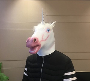 <span class=keywords><strong>Cyou</strong></span> Einhorn-Maske Halloween-Party-Zubehör Weiche Latex-Überkopf-Tierkostüm-Accessoires - Product Image 5