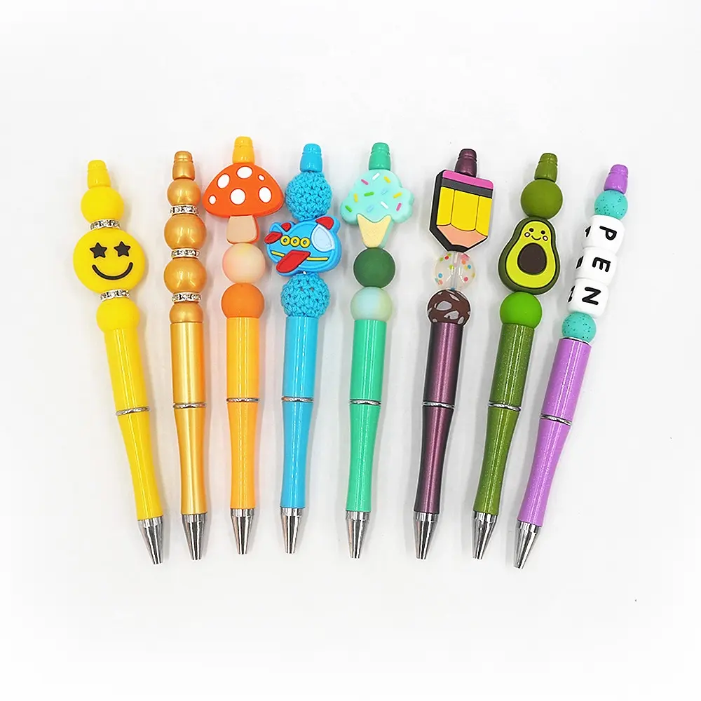 Best Selling Mixed Colour Ballpoint Pen Ball Pen Personalized Party Gift Plastic Beadable Pens For Guest
