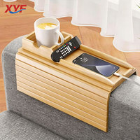 Poliertes Rechteckiges Sofa-Armlehnen-Tablett, Faltbares Obst- & Snack-Tablett, Wohnzimmer Sofa-Seitenaufbewahrungstablett, Modernes Minimalistisches Design