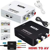 Adaptor hdmi ke Av 1080p60HZ HD, kualitas tinggi Video TV rumah Hdmi2av untuk proyektor kamera komputer