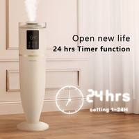Humidificateur à ultrasons 5L à brume froide avec aromathérapie, silencieux, contrôlable par application, sur pied, pour hôtels et usage domestique