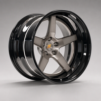 Jantes SRD Classic 5 branches à concavité profonde 5x114.3 5x112 5x120 forgées 17 18 19 pouces à lèvre profonde polie pour Mustang Porsche BMW