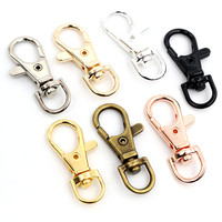Fermoirs pivotants en alliage de zinc pour porte-clés DIY, 9x23mm 14x32mm 16x36mm 17x38mm, 8 couleurs