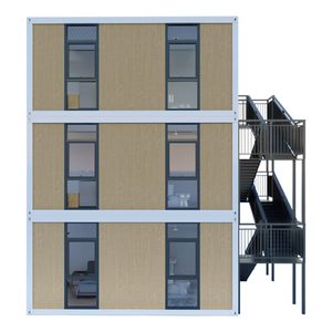Tùy Chỉnh 20ft & 40ft Thép <span class=keywords><strong>Modular</strong></span> Nhà Với Ba Tầng Cầu Thang 5 Phòng Ngủ 2 Phòng Ngủ Văn Phòng Cho Khách Sạn Biệt Thự Hoặc Căn Hộ - Product Image 3