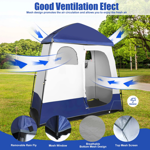 Tienda de campaña emergente para acampar al aire libre, 2 habitaciones, tienda de privacidad de lujo de gran tamaño con cuerda colgante y <span class=keywords><strong>tendedero</strong></span> - Product Image 4
