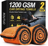 Serviette de lavage auto sans bords, absorbante, anti-déchirure, anti-décoloration, torsadée, colorée, 1400 g/m², pour le detailing automobile