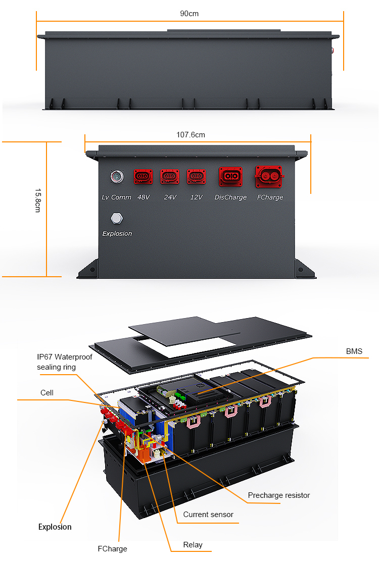 Electric Car Battery pack ev lithium ion Battery Electric Car 96V 200ah 400ah Forklift Batteries