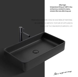 <span class=keywords><strong>Lavabo</strong></span> mural <span class=keywords><strong>rectangulaire</strong></span> en céramique noir, style nordique moderne, <span class=keywords><strong>à</strong></span> <span class=keywords><strong>poser</strong></span> sur comptoir, facile <span class=keywords><strong>à</strong></span> nettoyer, pour hôtel - Product Image 1