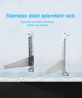 Braket Unit Luar AC Stainless Steel dengan Lubang Pra-Bor, Rangka Penyangga Tugas Berat untuk Pemasangan di Dinding